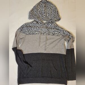 Staccato Gray and Black Patterned Hoodie